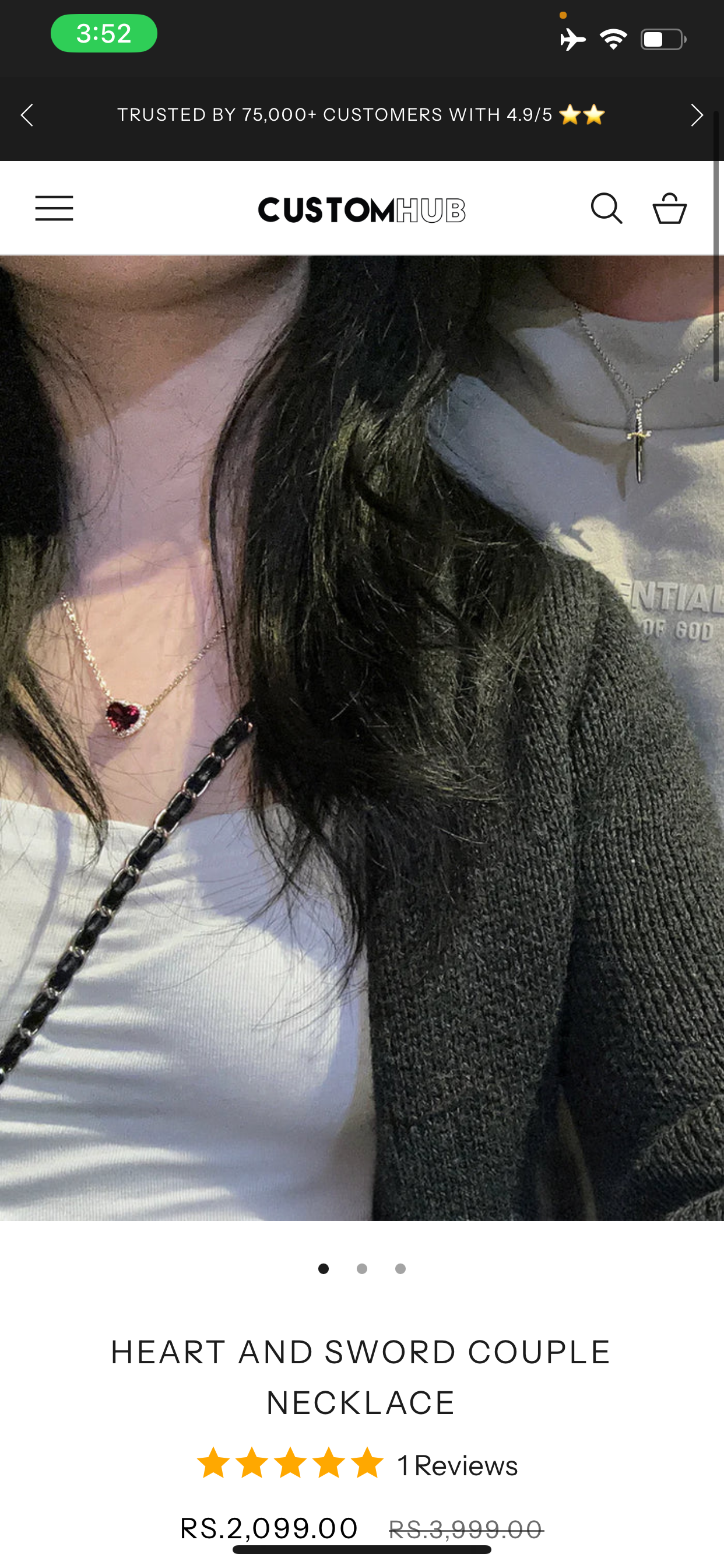 Forever in my heart couple necklace set