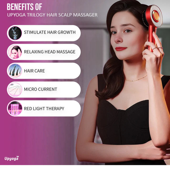 Hair Growth Support Comb – Red Light + scalp Massager