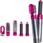 5-in-1 Hot Air Brush Hair Dryer – Interchangeable Styling Comb Set, Curling Iron, Straightener & Volumizer, Negative Ion Blow Dryer for Smooth, Frizz-Free Hair – For Home & Salon Use