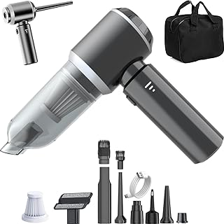 20000PA Portable Handheld Cordless Vacuum Cleaner & Air Duster, High Power with Brushless Motor, 3-Speed Modes, 6000mAh Battery, Washable HEPA filter for Car, Home, Office & Camping (6653P-GREY)