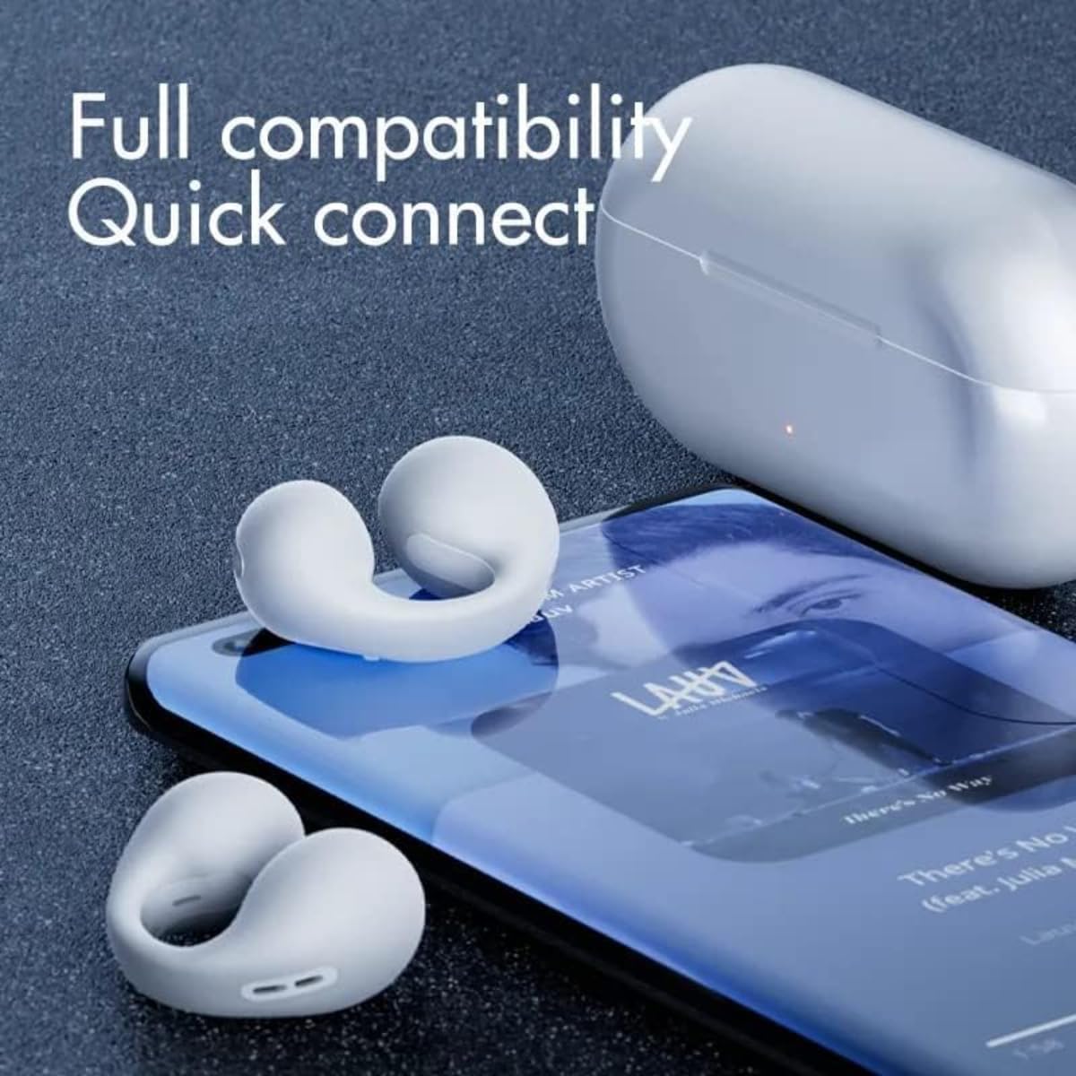 Ambie Sound Earcuffs Pro Upgrade TWS Wireless Earbuds, Bluetooth Earring Earphones, Sport Earbuds, Bone Conduction, Waterproof, Ideal for Women Gold, (WHITE)