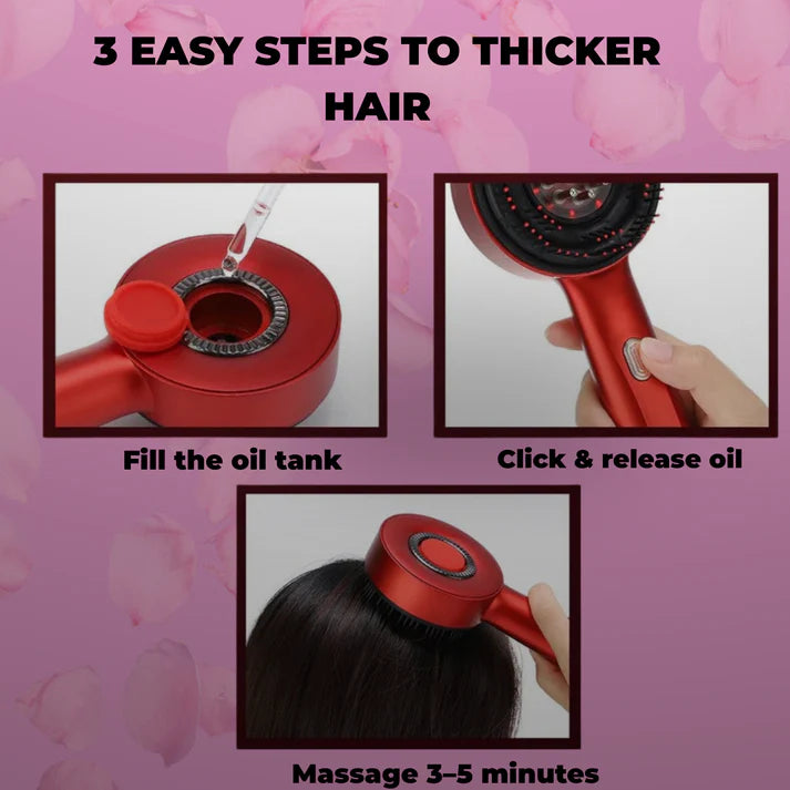 Hair Growth Support Comb – Red Light + scalp Massager