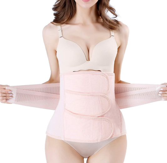 Postpartum Girdle C-Section Recovery Belt Back Support Belly Wrap Belly Band Shapewear, Black, XL