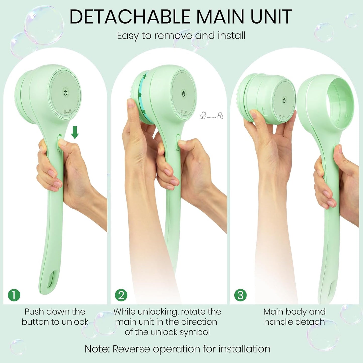 Electric Body Brush Back Scrubber For Shower