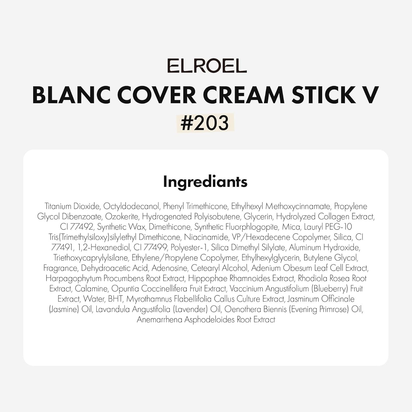 Blanc Cover Cream Stick V White - Korean Color-Changing Foundation Stick with Volufiline - Medium to Full Coverage Dewy Finish Base Makeup - Dual-Ended with Detachable Brush (203 Medium, 0.45 oz)