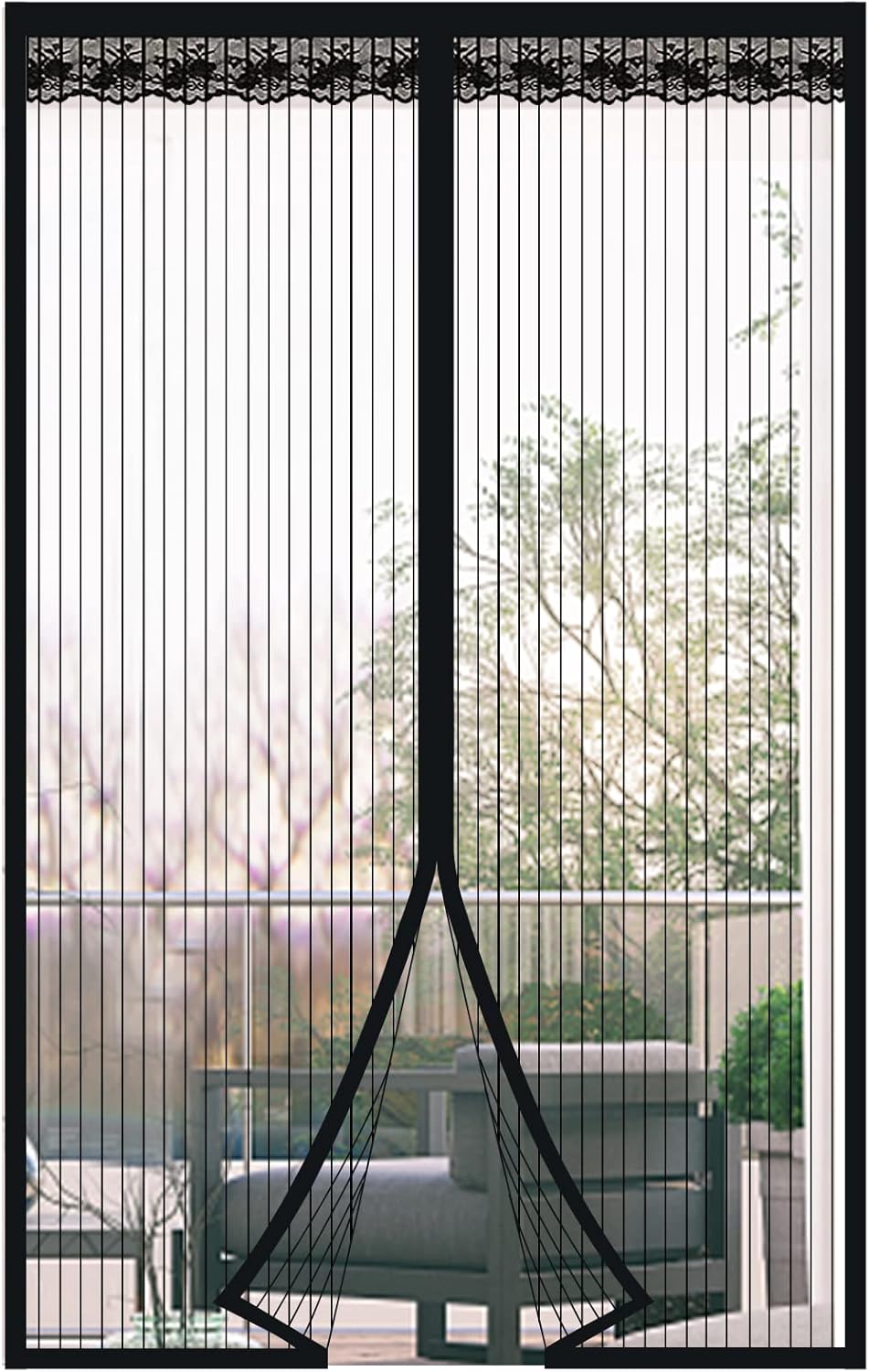 Diker Fly Screen Magnetic Door, 100 X 240 Cm, Curtain Balcony No Drilling, Insect Protection Curtain, Mosquito Net Doors For Living Room, Patio Black