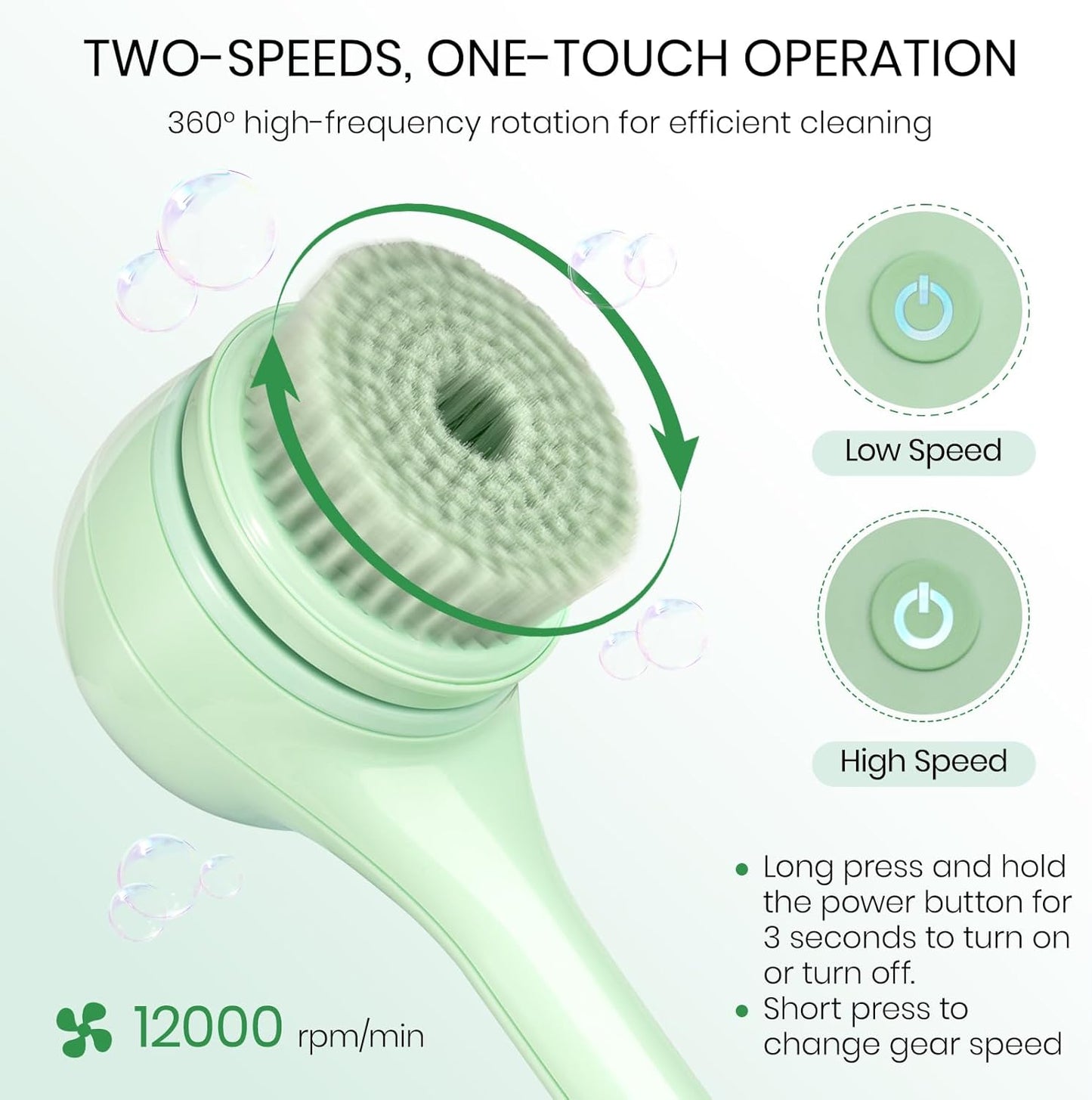 Electric Body Brush Back Scrubber For Shower