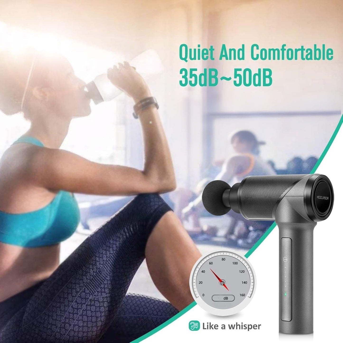 Medcursor Massage Gun Deep Tissue Percussion Muscle Mini Massager for Pain Relief, Handheld Electric Body Massager Sports Portable Super Quiet Brushless Motor, Grey