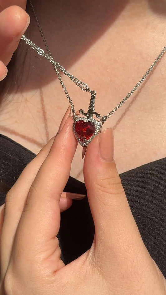 Forever in my heart couple necklace set