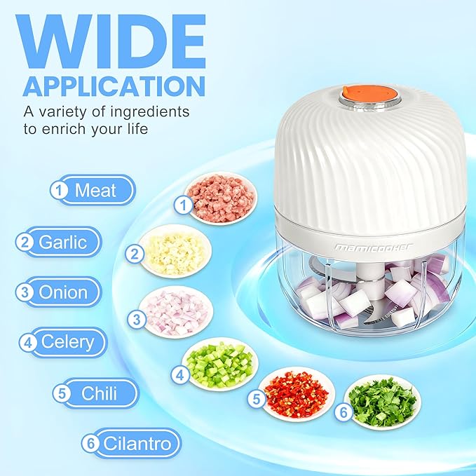 Portable Electric Mini Garlic Cutter Masher Vegetable Fruit Meat Food Chopper Grinder