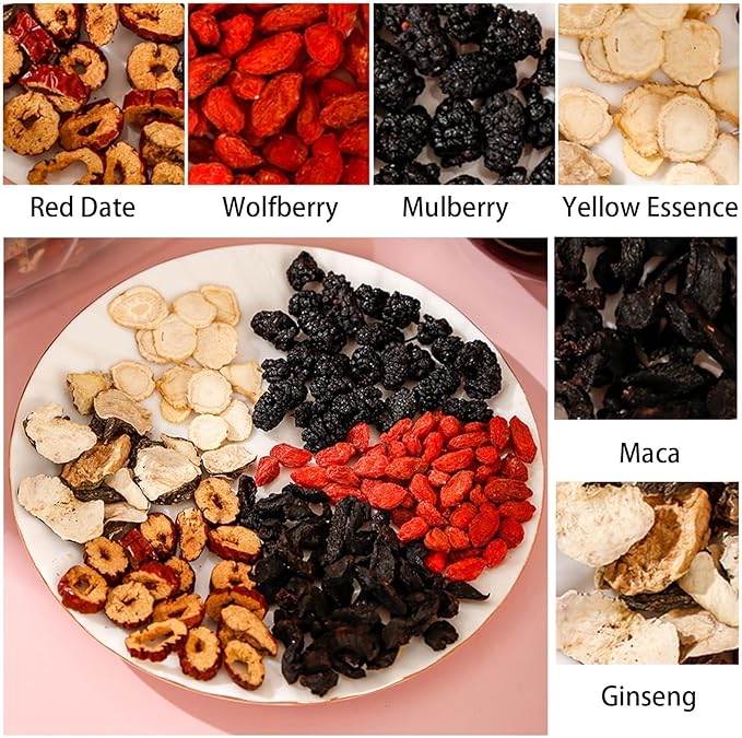 Ginseng Five Treasure Tea, Kidney Tea Organic Chinese Herbal Kidney Cleanse for Men & Women (3 Bags 75 Pcs)
