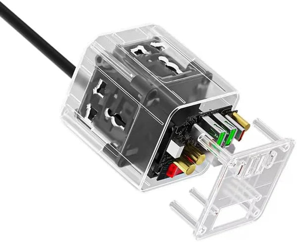 Cube Extension 2500W Power Strip with 3 AC Sockets, 2 USB-C & 2 USB-A – 2M Heavy Duty Wire
