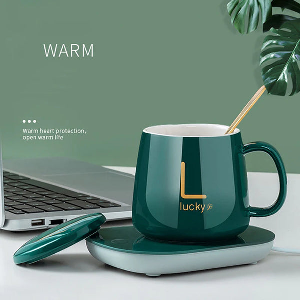 Electric Coffee & Tea Mug Warmer Set – USB Powered, Auto Shut-Off