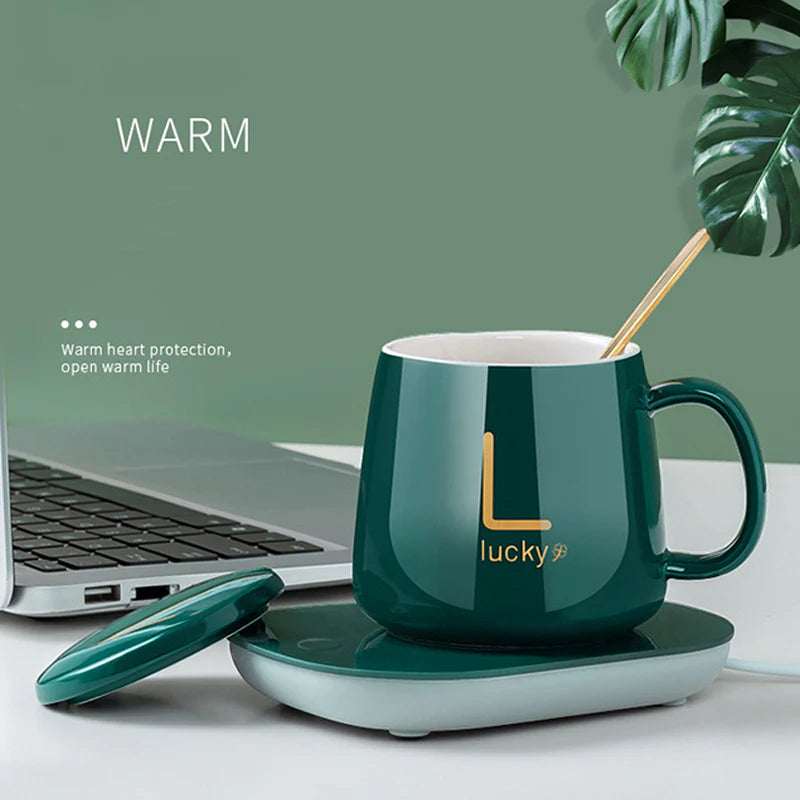 Electric Coffee & Tea Mug Warmer Set – USB Powered, Auto Shut-Off