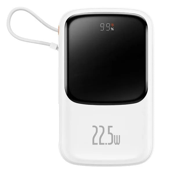 Baseus Qpow Pro Digital Display Fast Charge Power Bank 10000mAh 22.5W Type-C Edition White