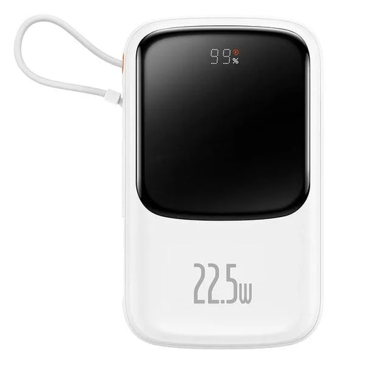 Baseus Qpow Pro Digital Display Fast Charge Power Bank 10000mAh 22.5W Type-C Edition White