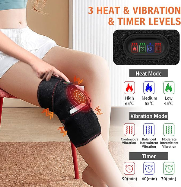 Electric Heating Knee Pad – 2-in-1 Heat & Massage Therapy for Pain Relief