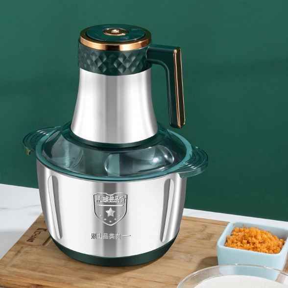 Stainless Steel Electric Food Chopper – 60W Meat Grinder & Vegetable Mincer